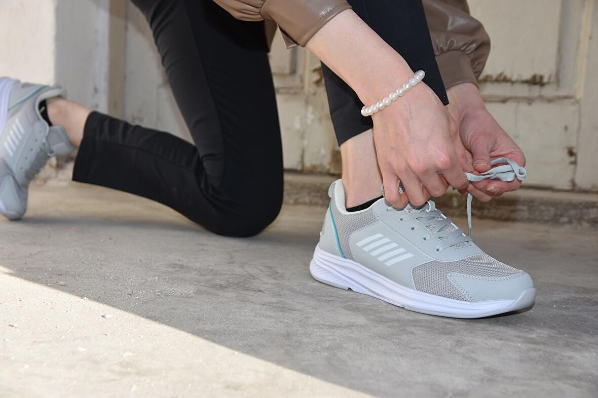 M.p. 231 1106 Comfolite Rahat İç Taban Hafif Bağcıklı Uniseks Spor Ayakkabı GRİ