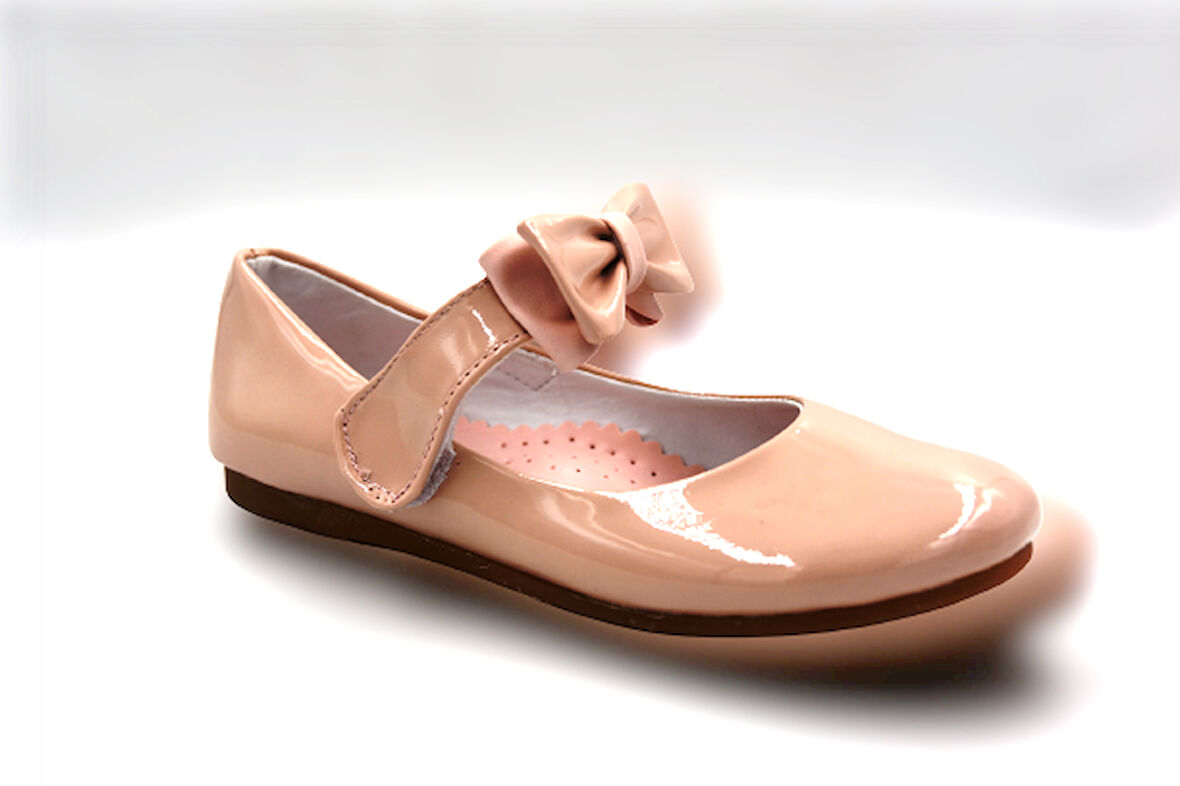 Prego Eylül Papyon Cırlı Termo Kaymaz Taban Kız Çocuk Babet Ayakkabı PUDRA
