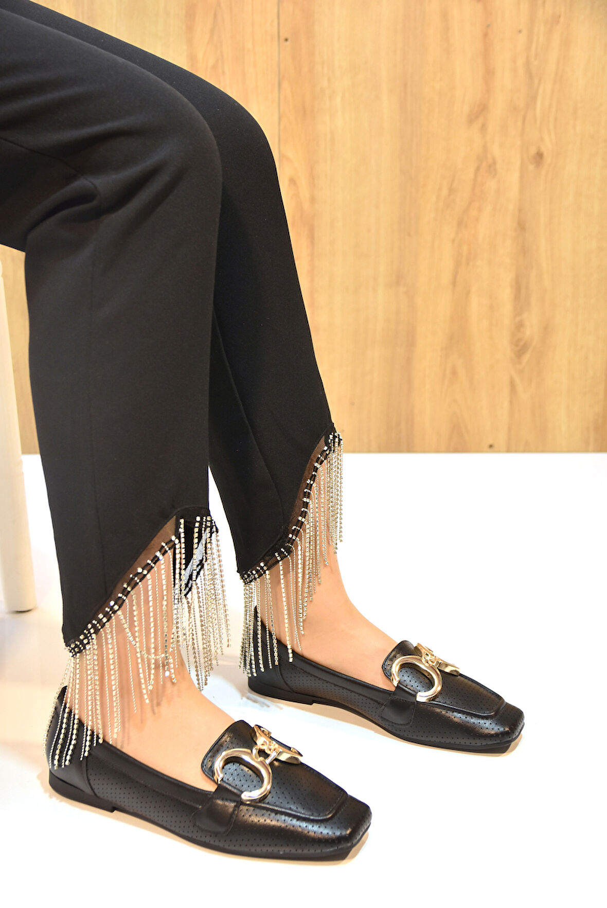 Prego Halka Tokalı Tpu Hafif Taban Günlük Kadın Babet Ayakkabı SİYAH