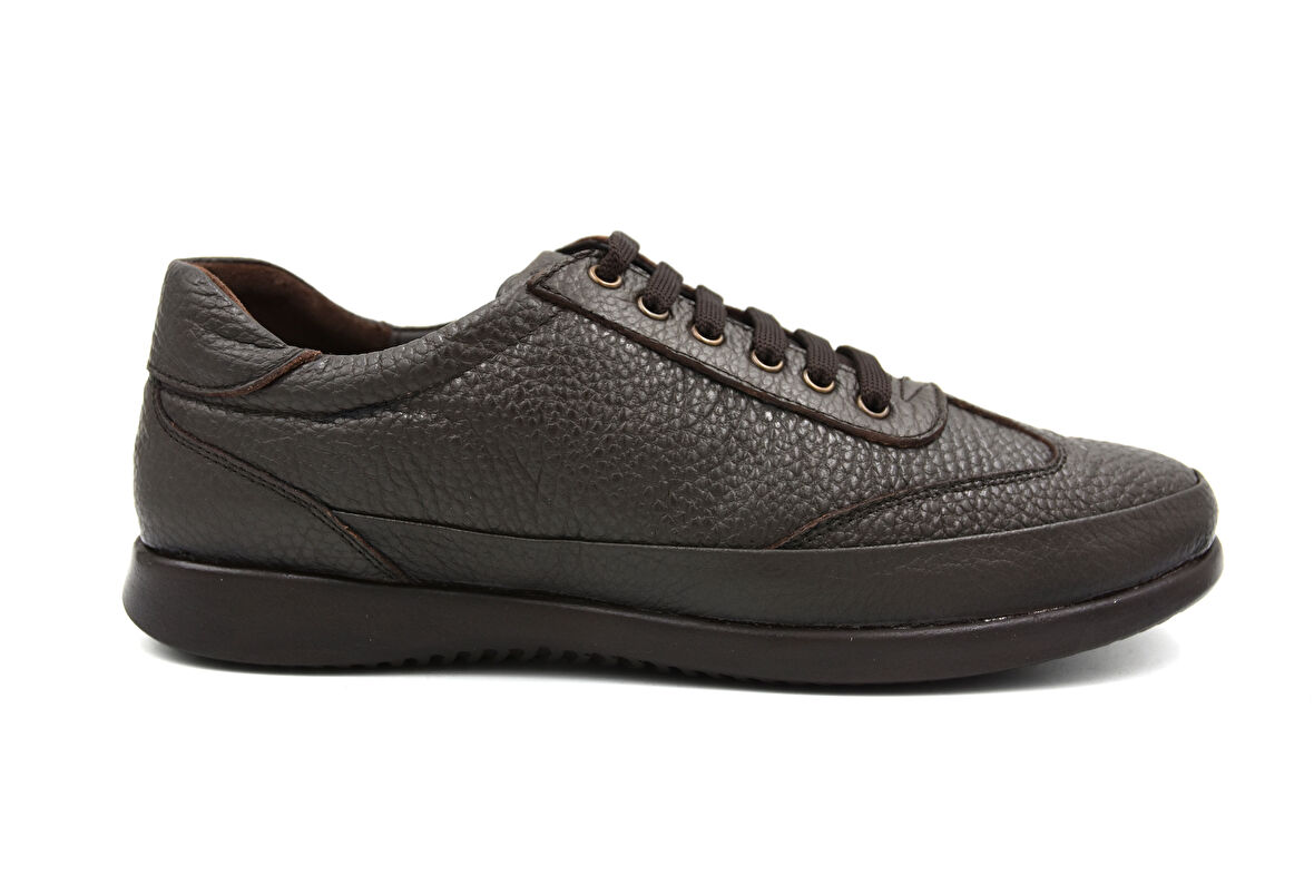 Beyaz (Forex) 3038 Floter Hakiki Deri Bağcıklı Poli Hafif Taban Erkek Günlük Ayakkabı KAHVE