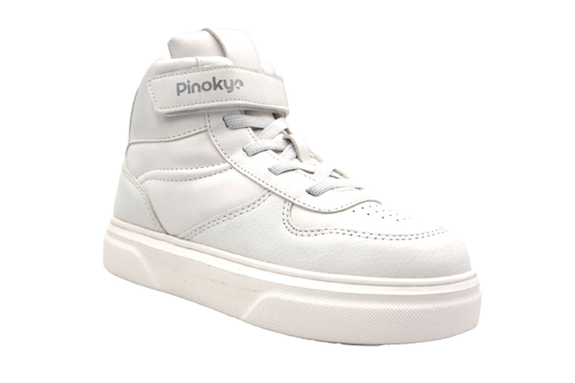 Pinokyo Chıcago Bilekli Poli Hafif Taban Çocuk Spor Ayakkabı BEYAZ