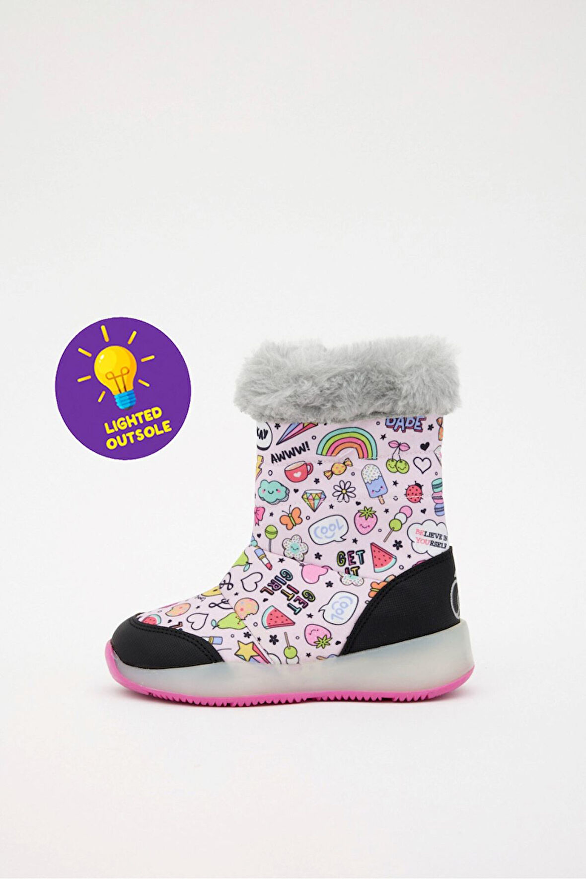 Dudino Tandra 2W21L259 Termo Kaymaz Taban Fermuarlı Çocuk Botu ÇOK RENKLİ