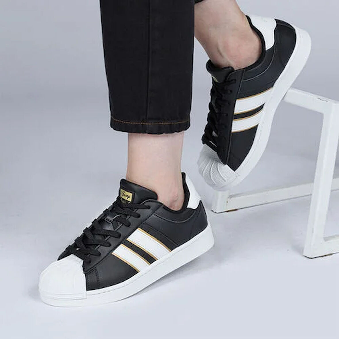 Jump 28787  Bağcıklı Dikişli Uniseks Sneaker Günlük Spor Ayakkabı SİYAH