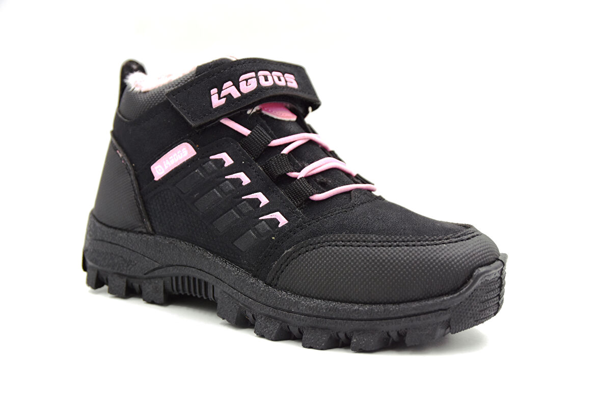 Lago Bt55 Çocuk Kürklü Bot SİYAH PEMBE