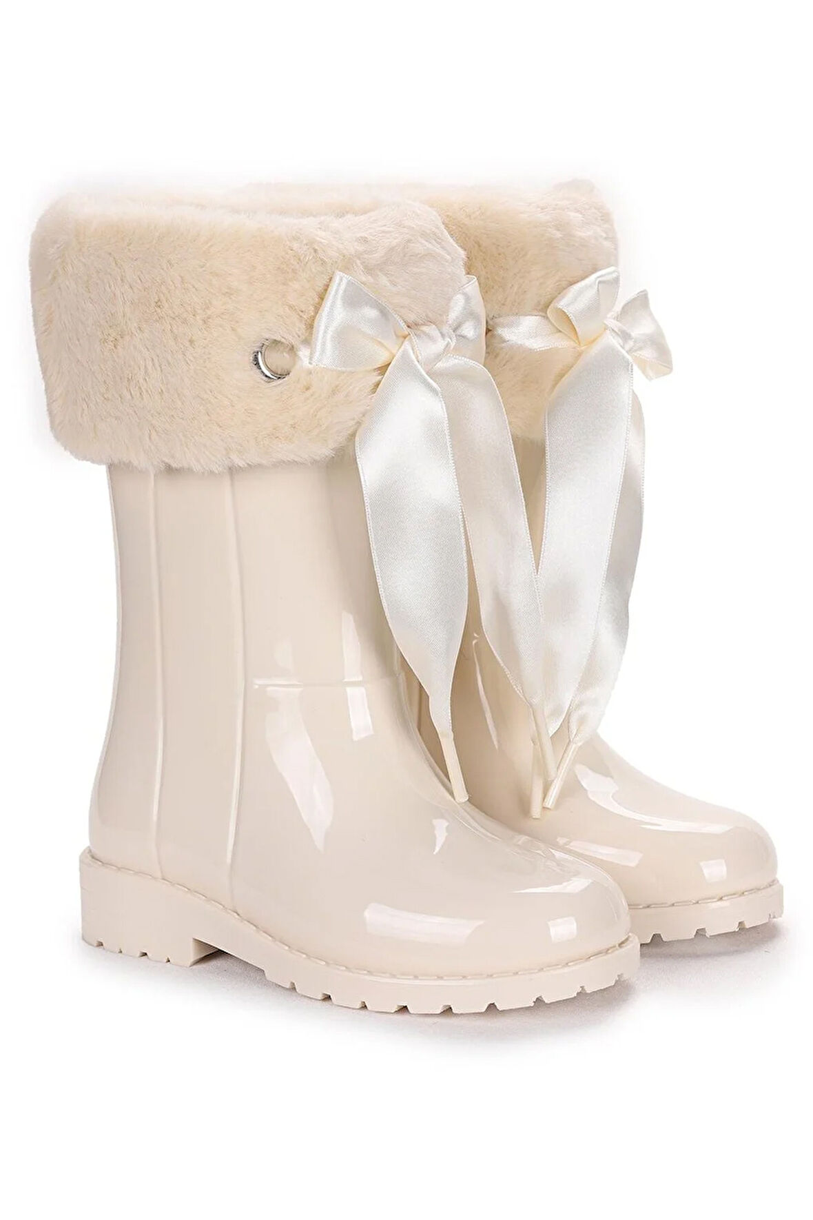 Igor Campera Charol Velvet Kız Çocuk Su Geçirmez Yağmur Kar Çizmesi W10275 Siyah BEJ