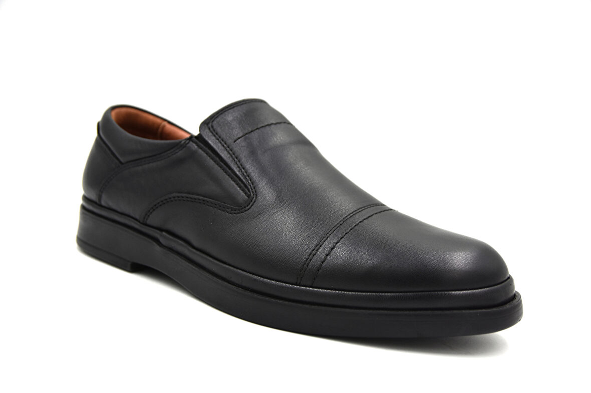 Prego (Tardelli) İçi Dışı Hakiki Deri İçi Jel Poli Hafif Taban Erkek Günlük Comfort Ayakkabı SİYAH