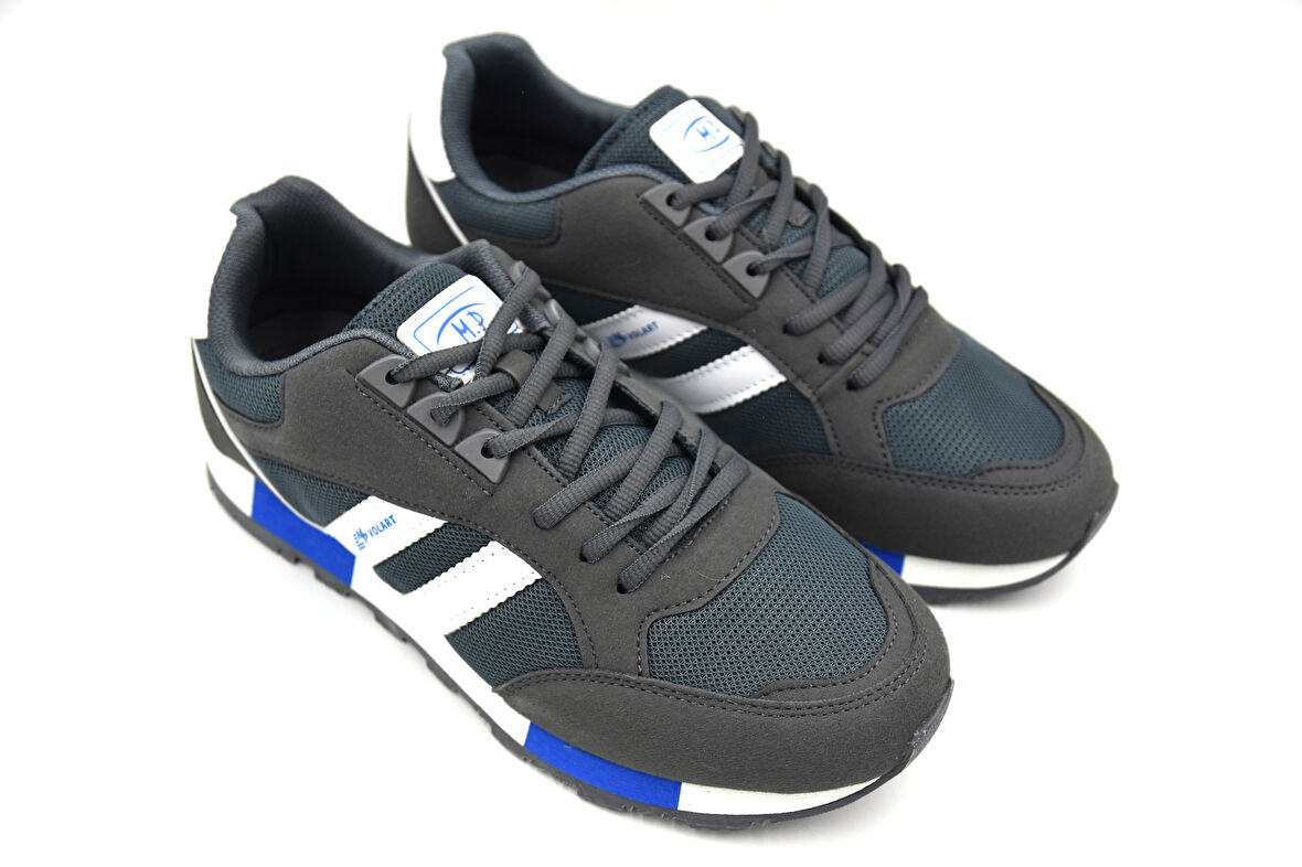 M.P 1548 Ortopedik Siyah Erkek Günlük Koşu ve Yürüyüş Sneaker Ayakkabı FÜME