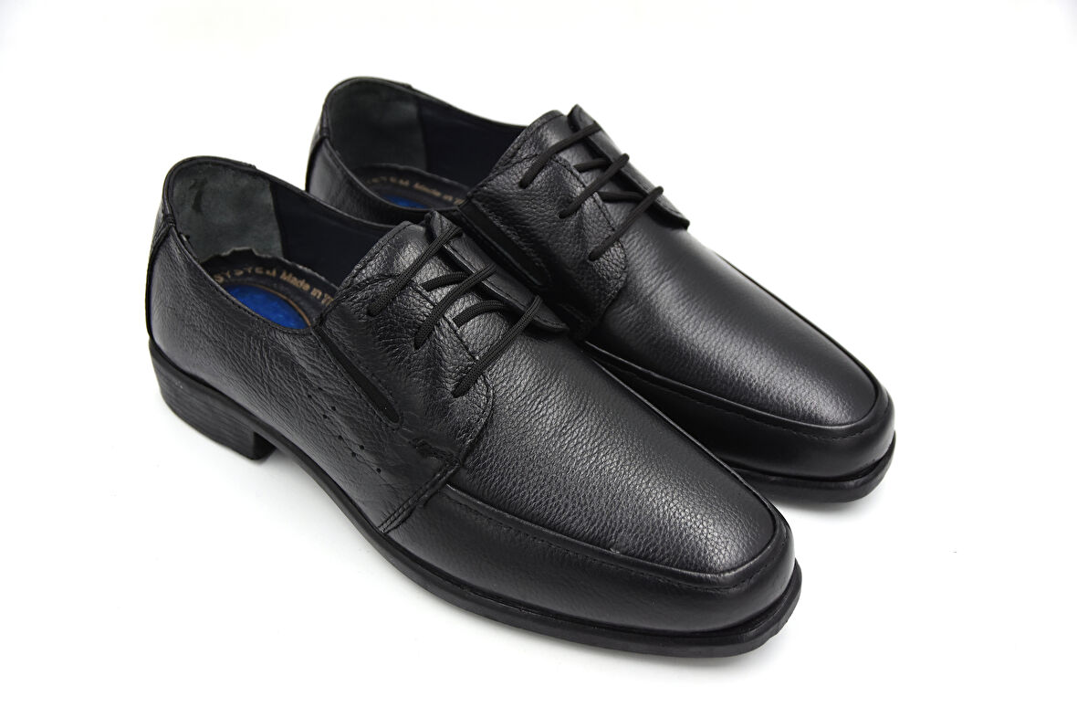 Prego İçi Dışı Hakiki Deri Termo Kaymaz Taban Erkek Klasik Ayakkabı SİYAH