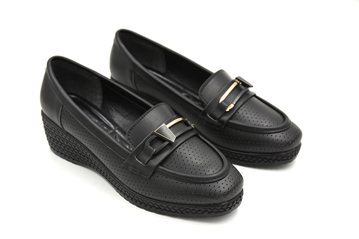 Prego (Park Moda) Dolgu Topuk Confort Günlük Kadın Ayakkabı SİYAH