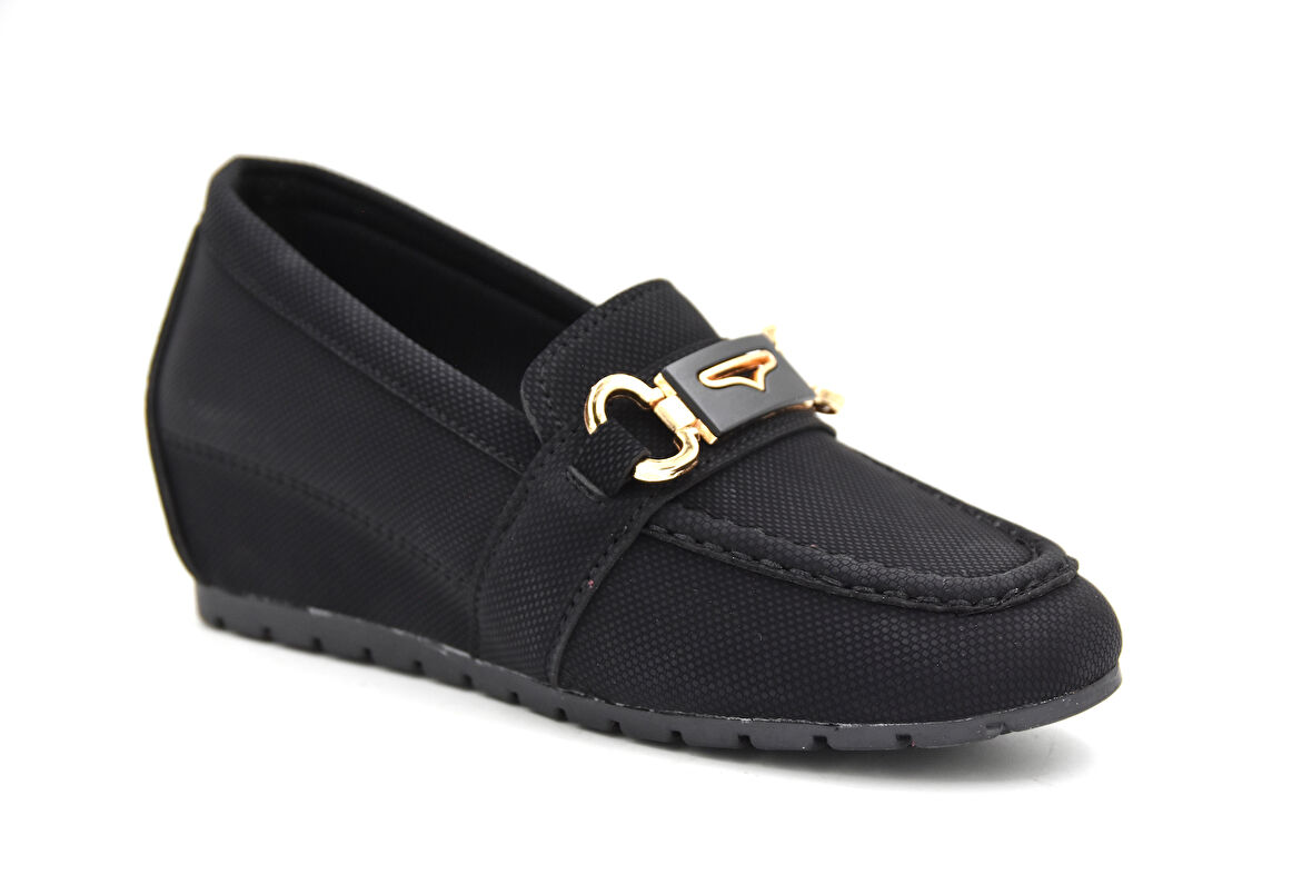 Prego Termo Kaymaz Taban Toka Detaylı İçten Dolgu Topuk Günlük Kadın Ayakkabı SİYAH