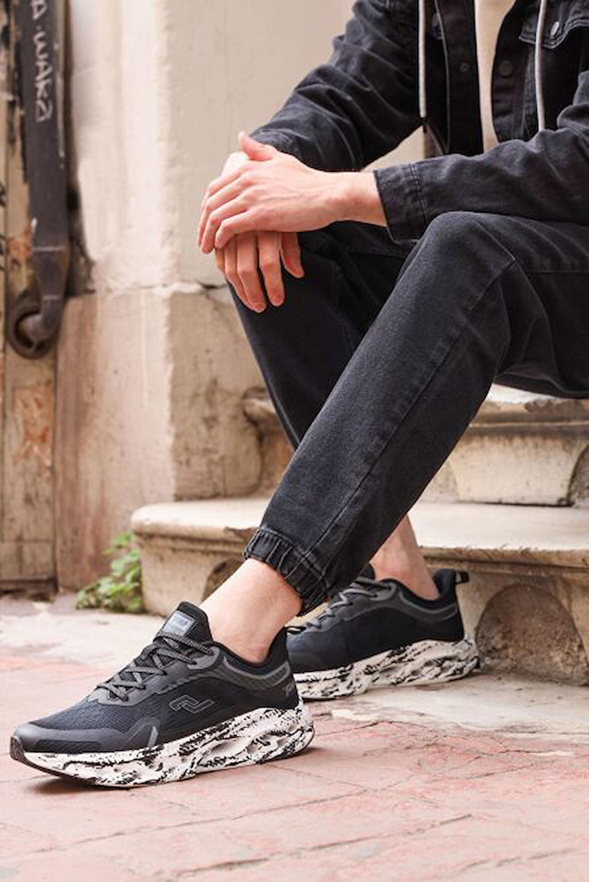 Jump 30342 Phlon Hafif Taban Bağcıklı Erkek Sneaker Günlük Spor Ayakkabı SİYAH