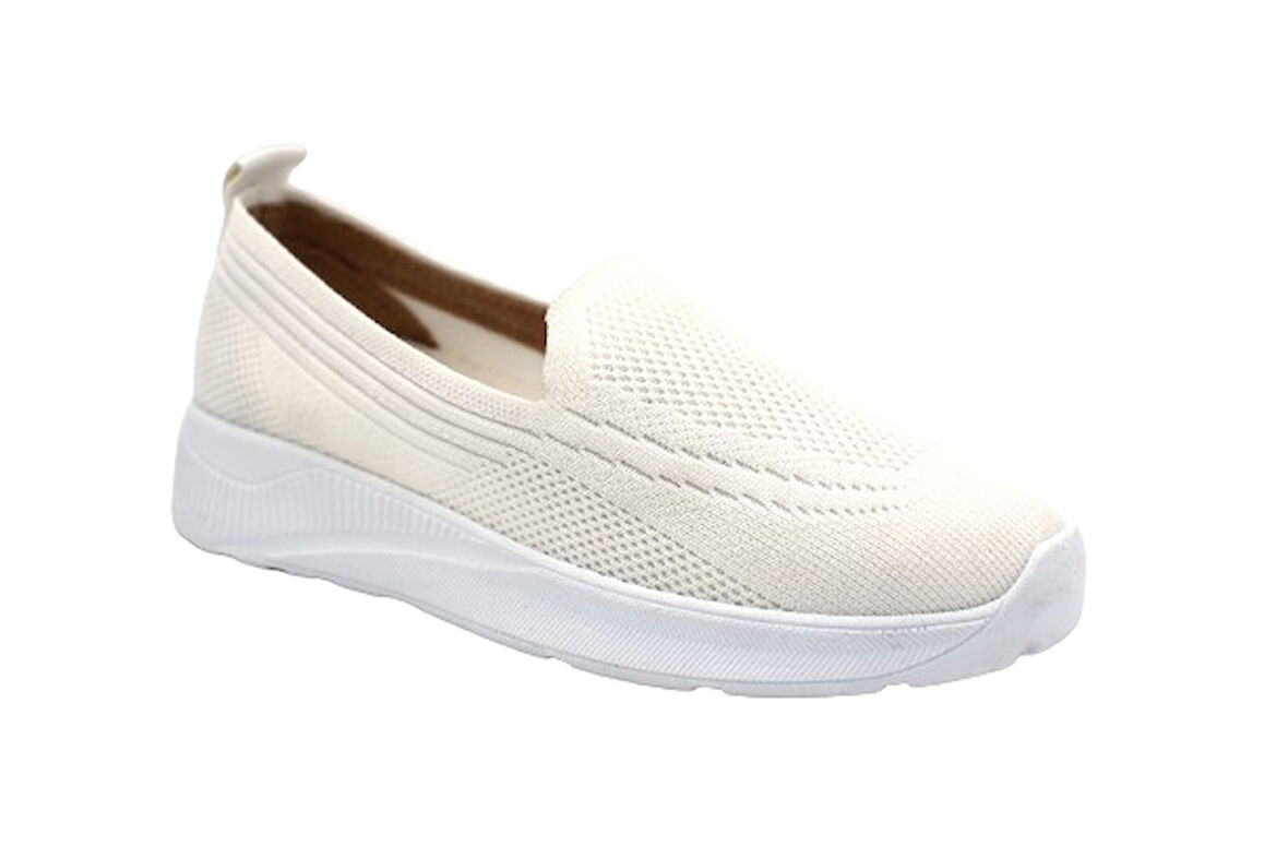 Beyaz (Filinta Moda) Poli Hafif Taban Dokuma Günlük Kadın Comfort Ayakkabı BEYAZ