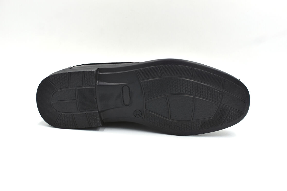 Beyaz (Showmen) Hakiki Deri Poli Hafşf Taban Bağcıklı Günlük Erkek Comfort Ayakkabı SİYAH