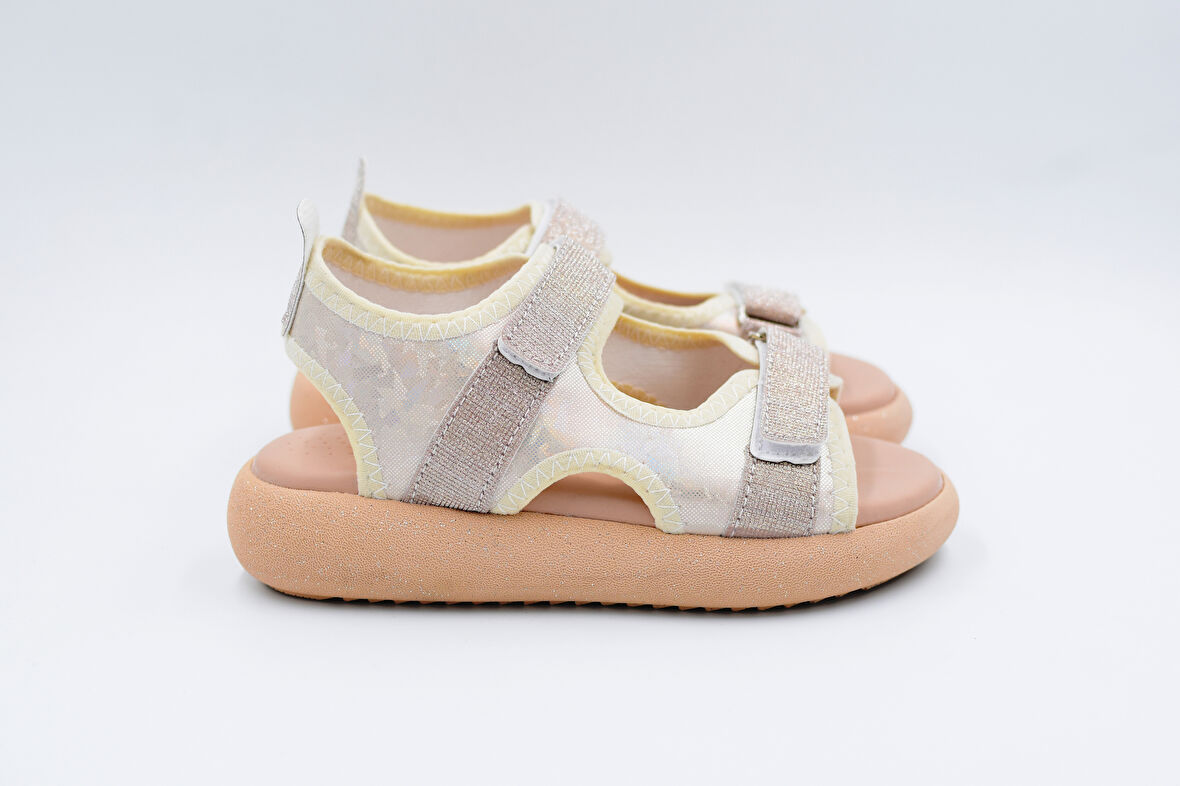 Prego (Arzen) Poli Hafif Taban Çift Cırtlı Günlük Çocuk Sandalet BEJ