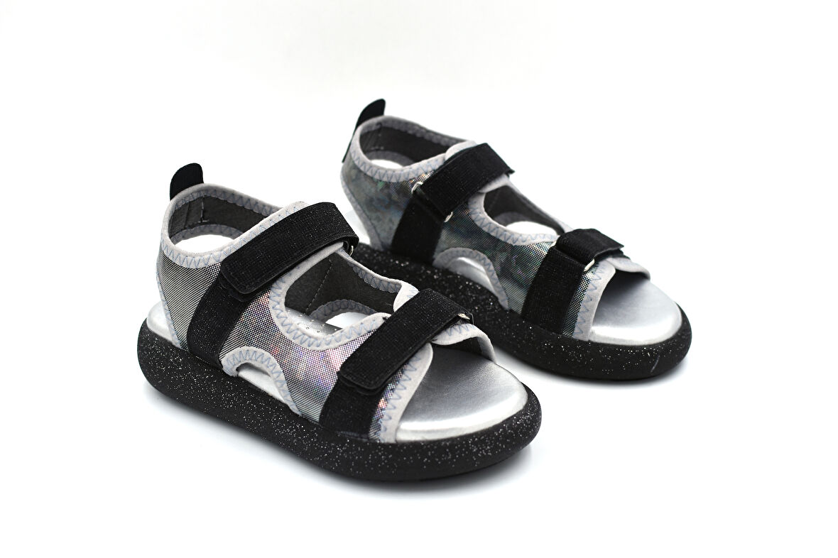 Prego (Arzen) Poli Hafif Taban Çift Cırtlı Günlük Çocuk Sandalet SİYAH