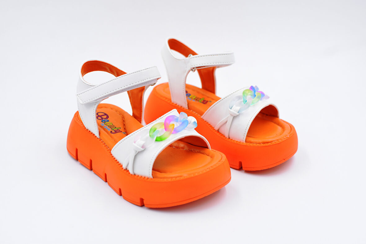 Prego (Mini Angel) Poli Hafif Cırtlı Çocuk Sandalet BEYAZ