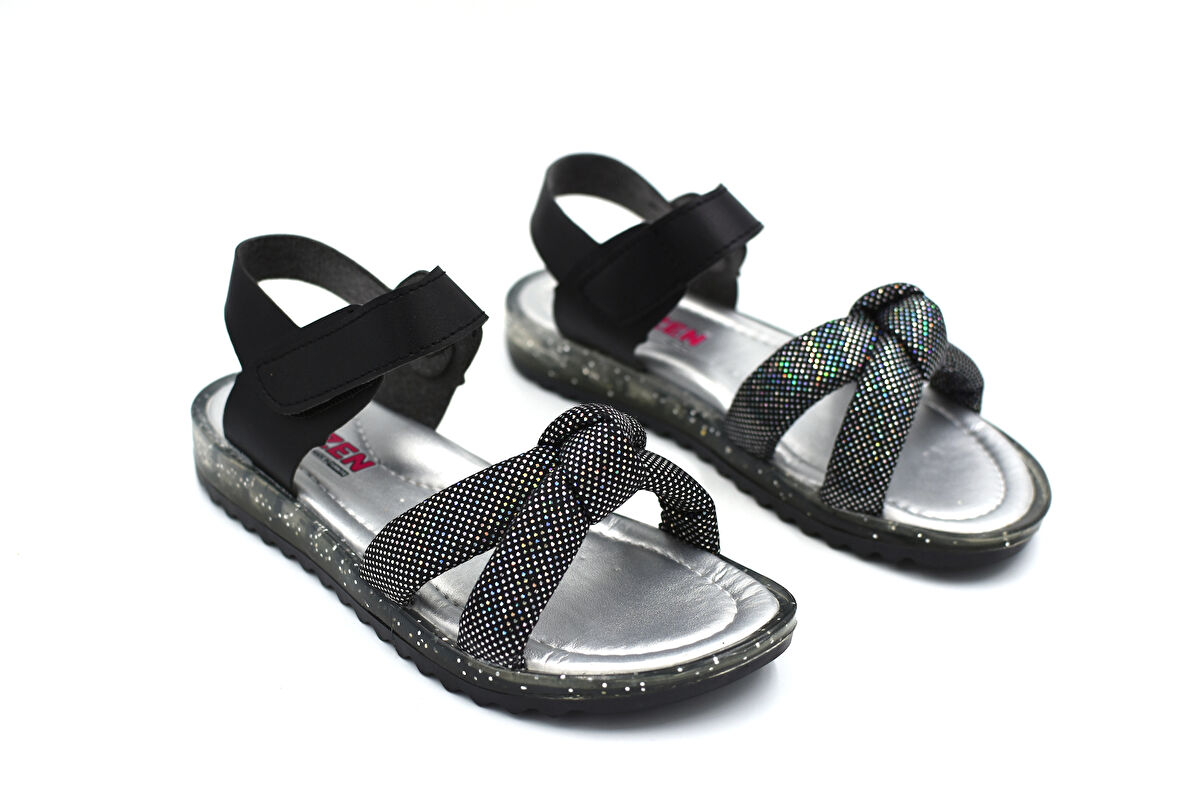 Prego (Arzen Sandalet) Termo Kaymaz Taban Cırtlı Çocuk Sandalet SİYAH