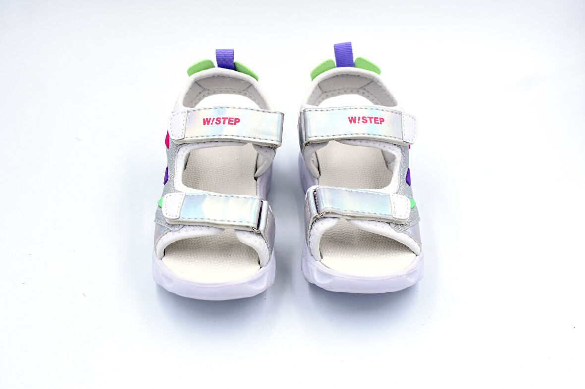 Prego (Vetta) Işıklı Phlon Hafif Taban Cırtlı Çocuk Sandalet BEYAZ