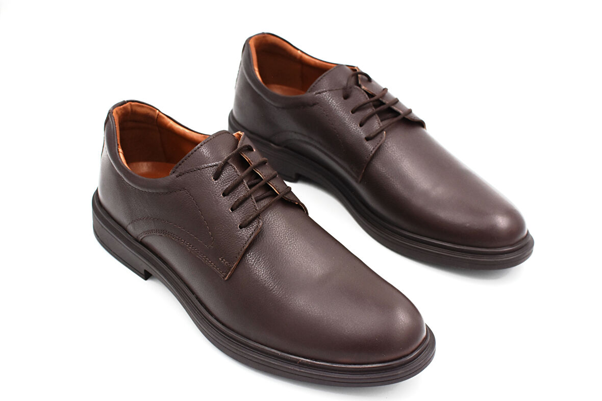 Polaris 4S.100406.M 4PR Hakiki Deri Günlük Erkek Ayakkabı KAHVE