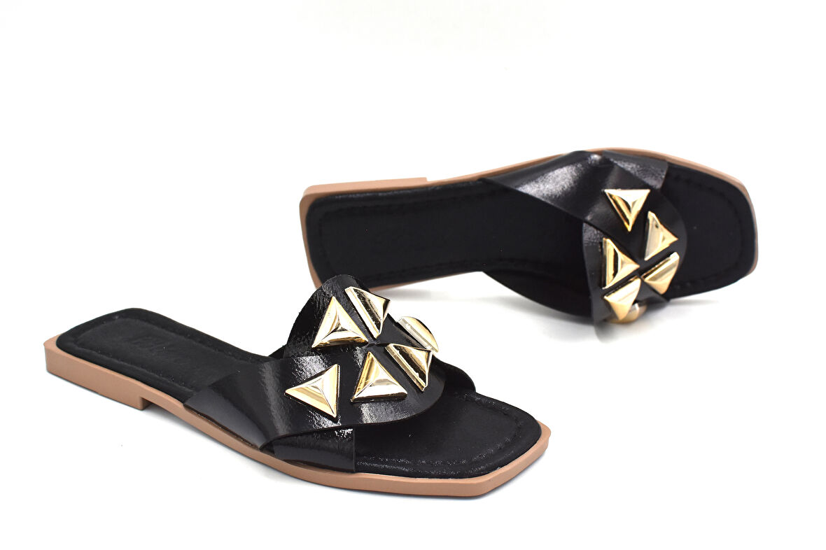 Prego (Oc Shoes) Toroklu Günlük Kadın Terlik SİYAH