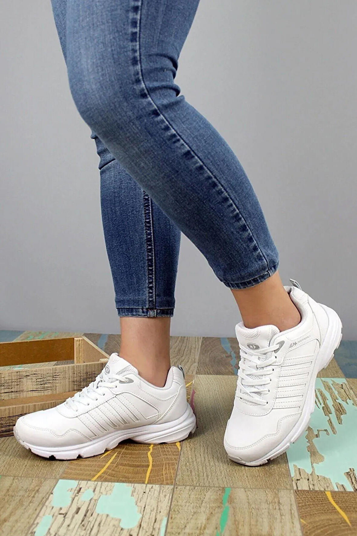 M.p Poli Hafif Taban Kadın Bağcıklı  Koşu Ayakkabı 242-6923 BEYAZ