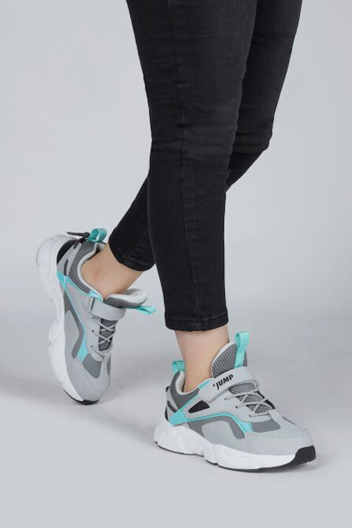 Jump 29605 Cırtlı Üniseks Çocuk Sneaker Günlük Spor Ayakkabı GRİ
