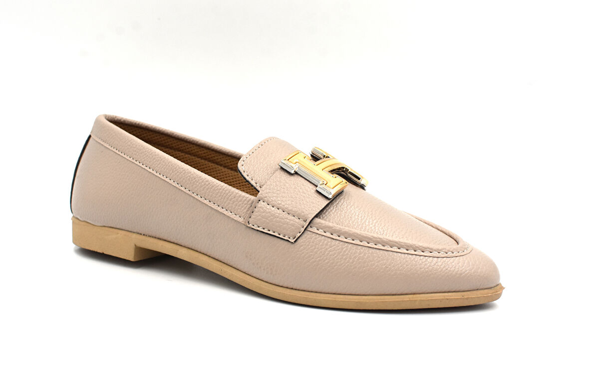 Beyaz (London) Toka Detaylı Günlük Kadın Babet NUT