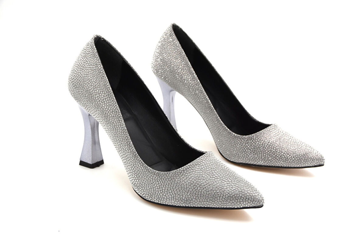 Beyaz (Shoes) Kadın Stiletto PLATİN