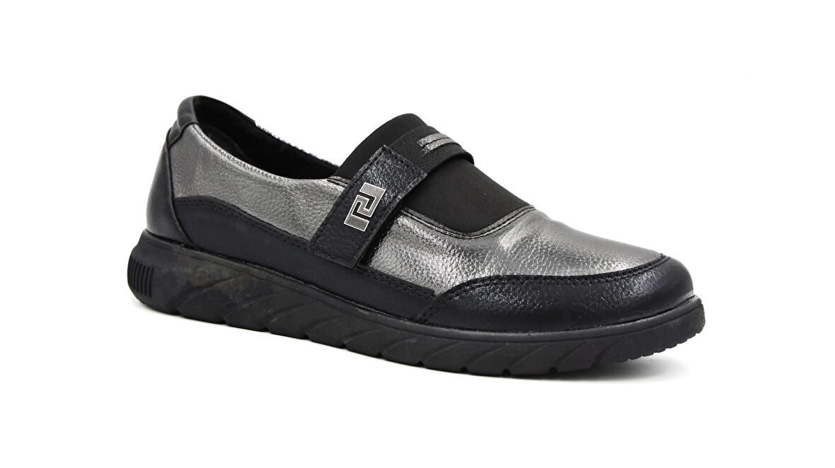 Beyaz (Gnd) İçi Hakik Deri Termo Kaymaz Taban Günlük Kadın Ayakkabı PLATİN