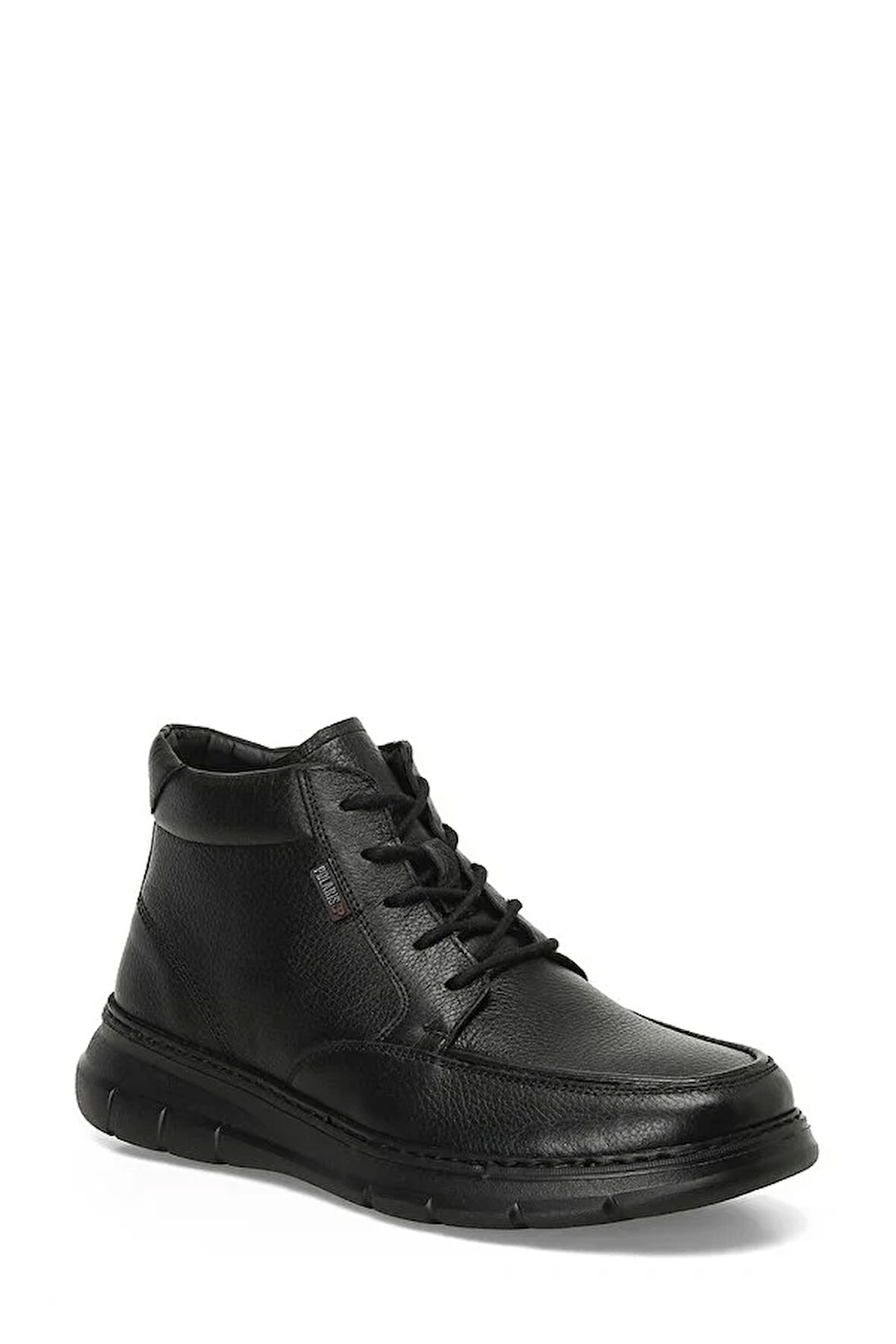 Polaris 5 Nokta 107720.M 4PR Hakiki Deri Bağcıklı Fermuarlı Comfort Erkek Bot SİYAH