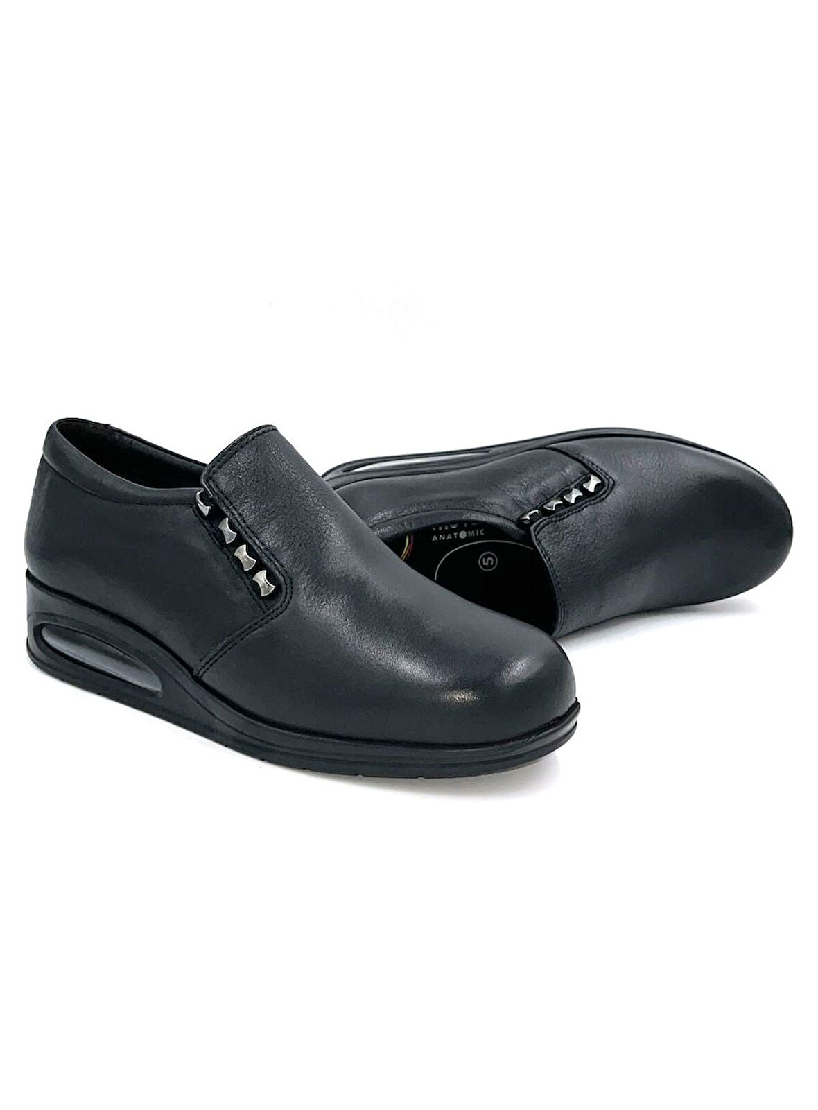 Muya Bigunu Hakiki Deri 6 Nokta Poli Havalı Hafif Taban Günlük Kadın Ayakkabı SİYAH