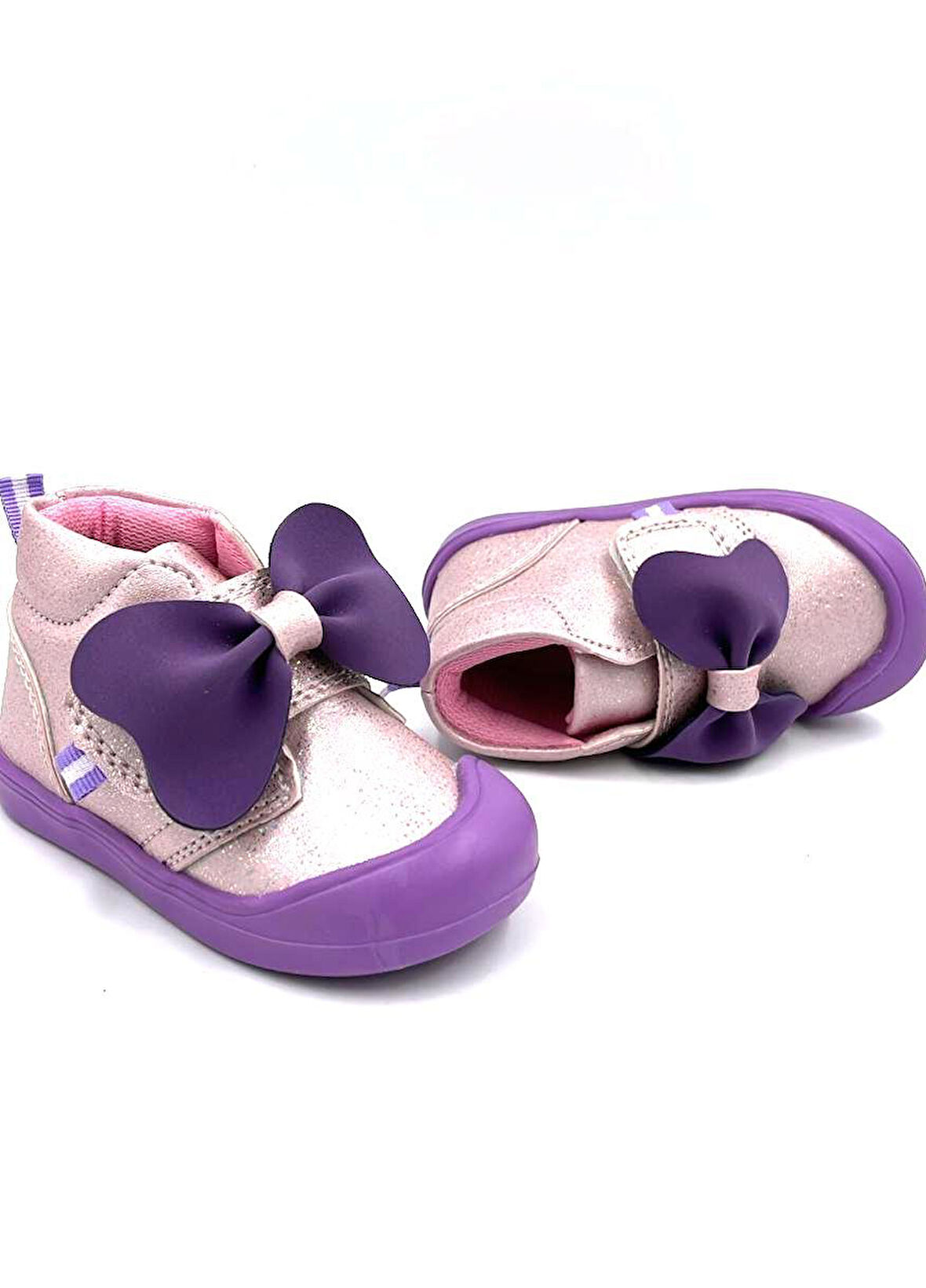 Beyaz (Arzen) Mina Termo Kaymaz Taban Ortapedik Cırtlı Bebe Ayakkabı PUDRA