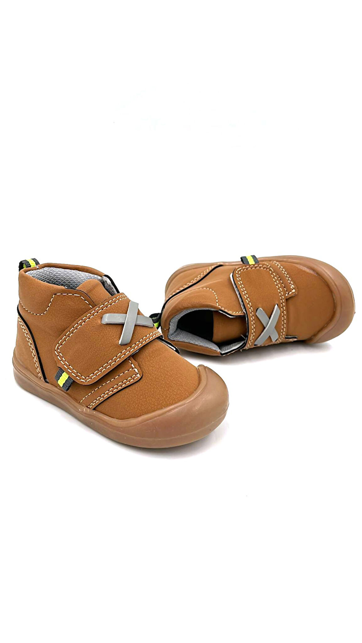 Beyaz (Arzen) Edam Termo Kaymaz Taban Ortapedik Cırtlı Bebe Ayakkabı AÇIK KAHVE