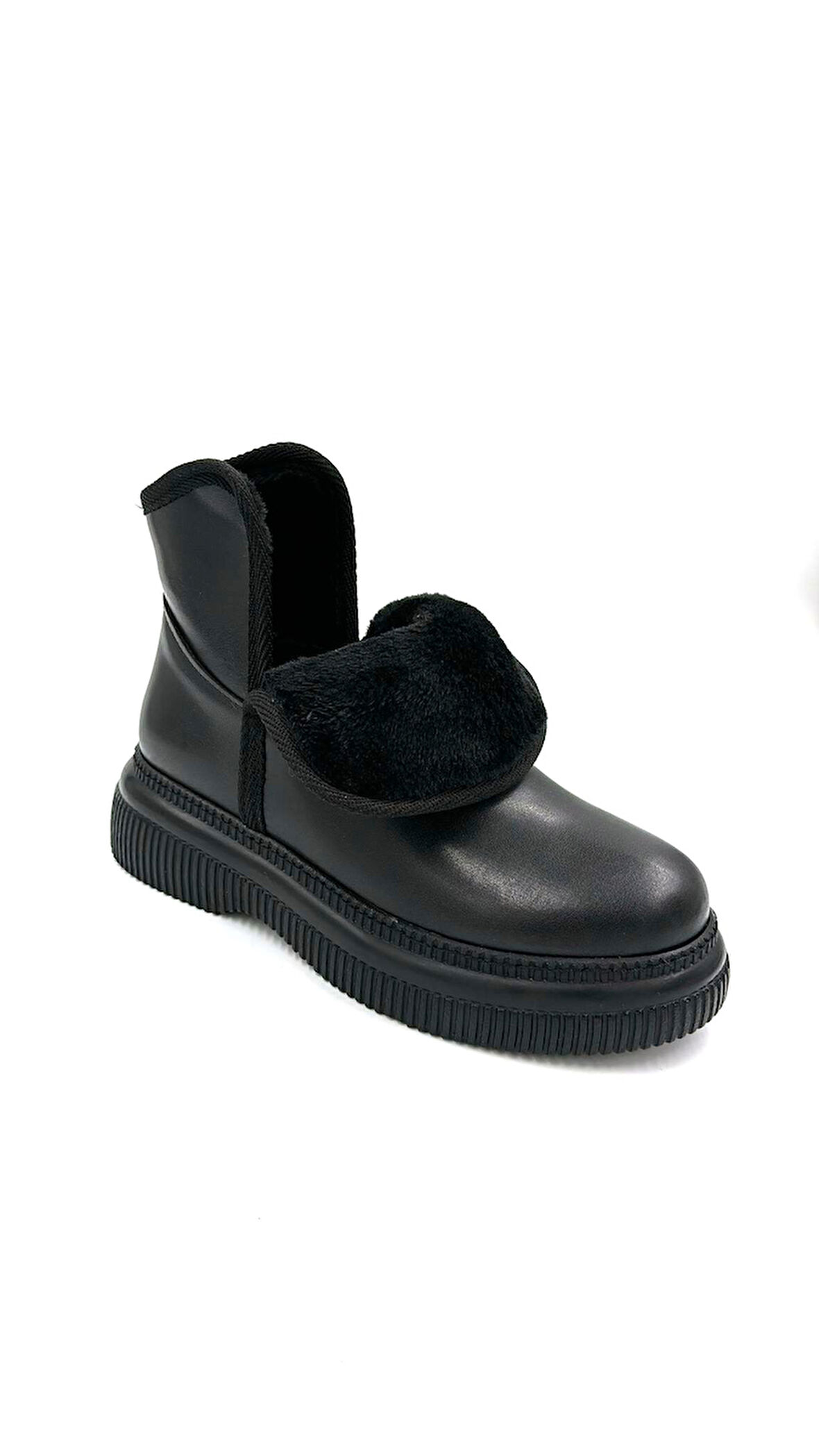 Beyaz (Oktay) Selsi Poli Hafif Taban İçi Polar Günlük Kadın Bot SİYAH