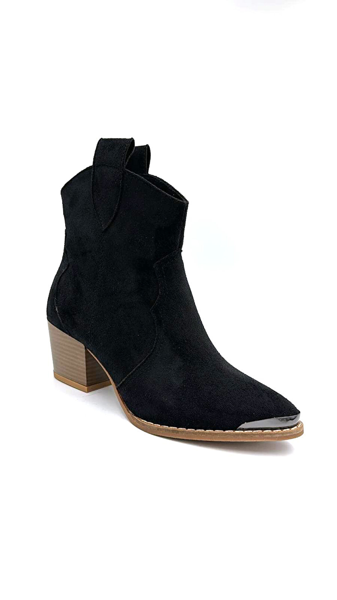 Beyaz (Pine Cone) Kadın Kovboy çizme SİYAH