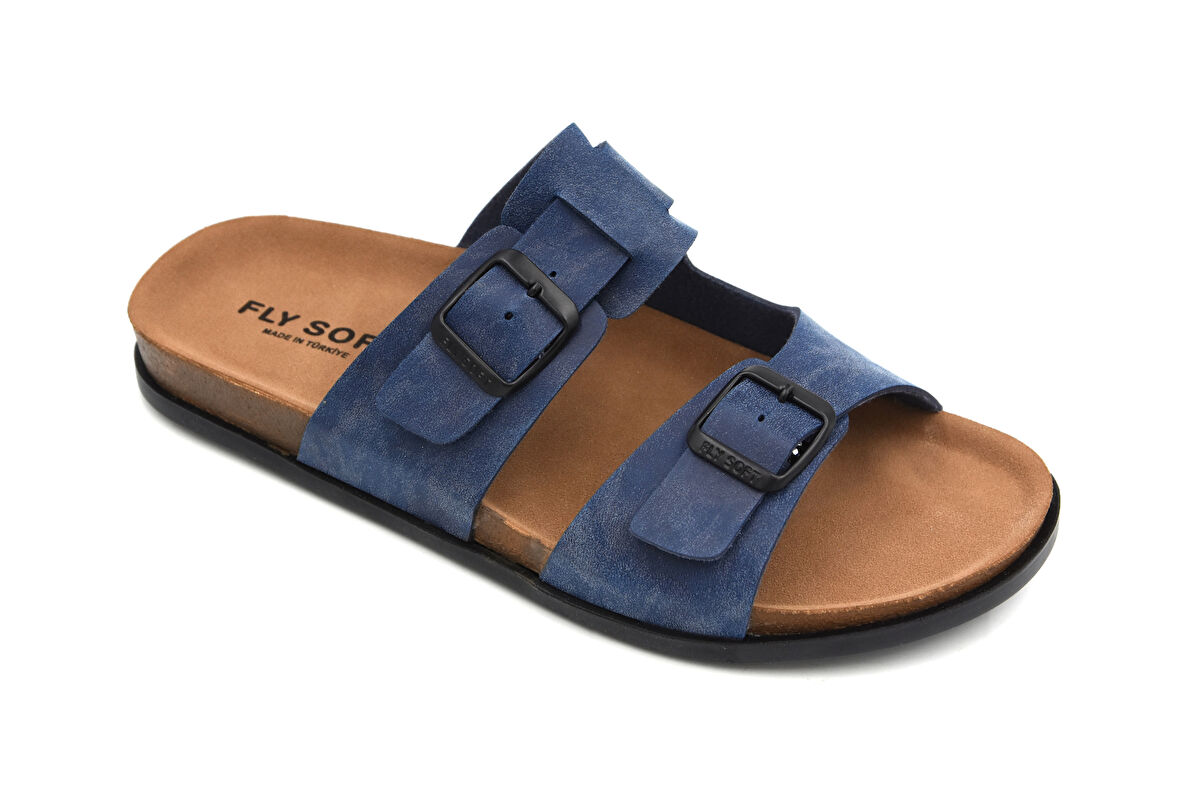 Fly Soft S923 Termo&Poli Kaymaz Hafif Taban Çift Toka Erkek Terlik LACİ