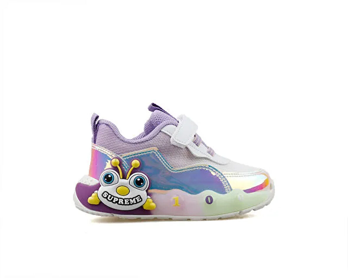 Pepino BY25-1906 Işıklı Phlon Hafif Taban Cırtlı Bebe Spor Ayakkabı GUMÜŞ