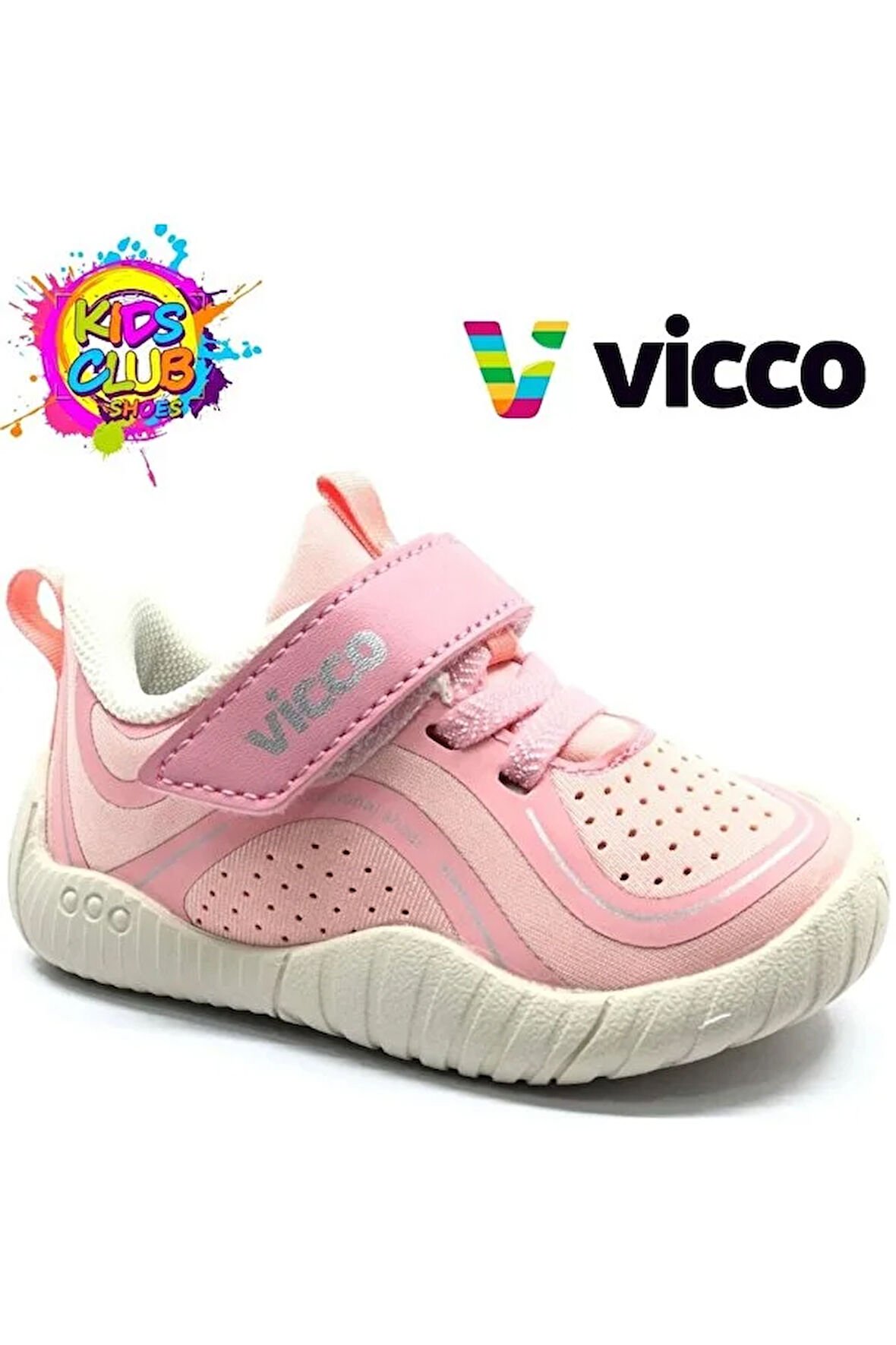 Vicco Yaomi Kauçuk Kaymaz Taban Ortapedik Bebe Sneaker PUDRA
