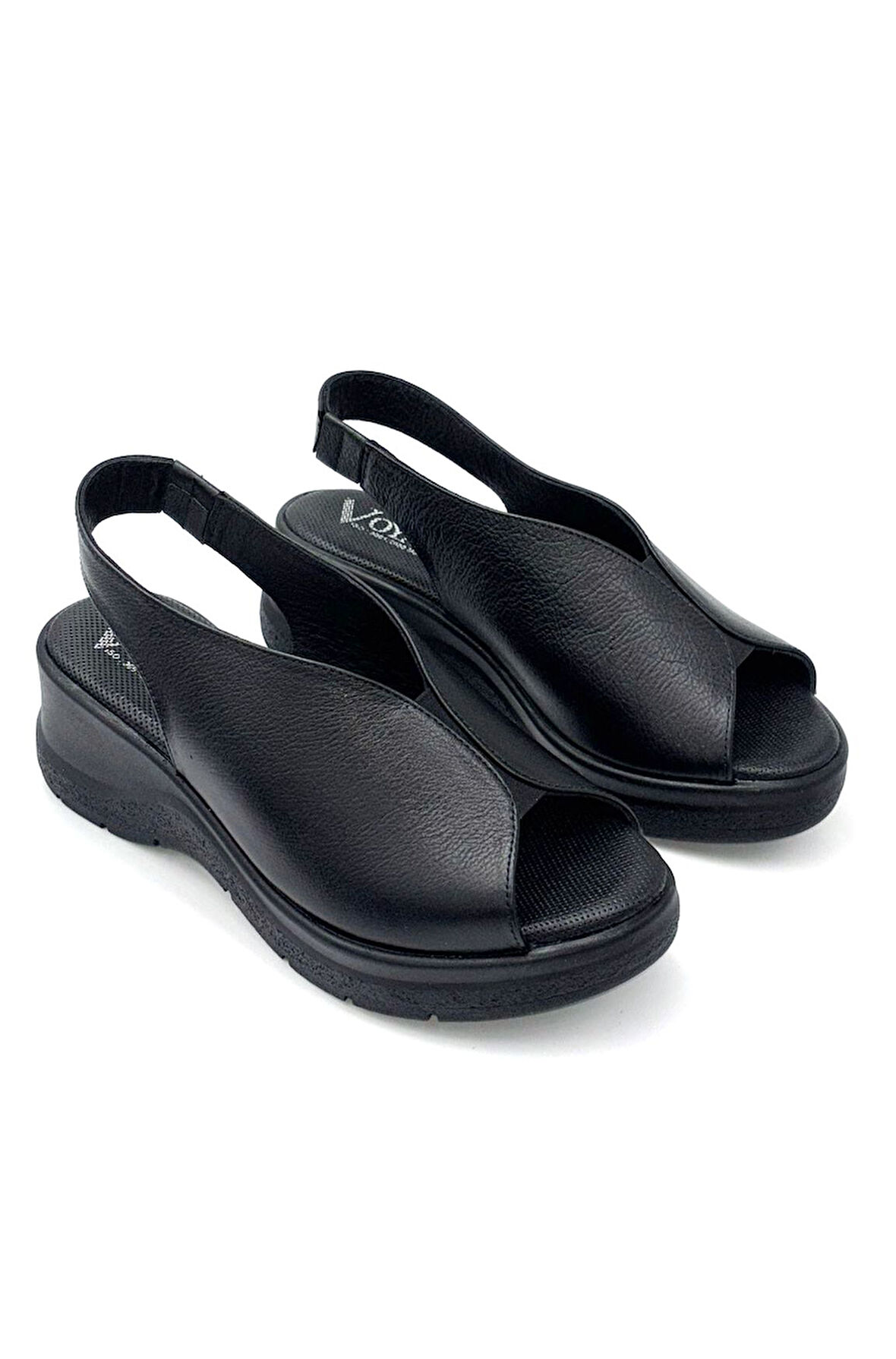 Voyager Z250 Kadın Hakiki Deri Sandalet SİYAH