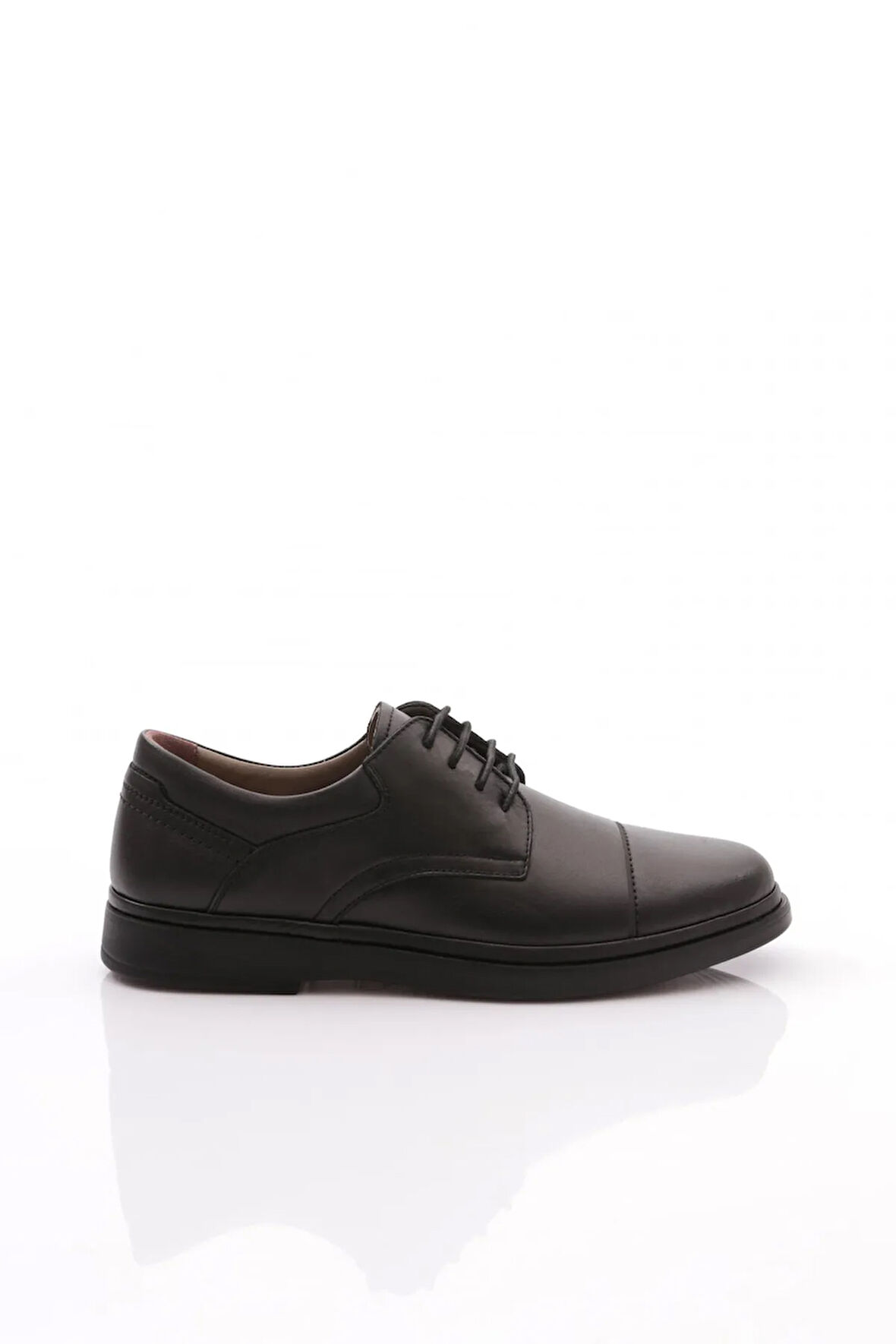 Prego (Tardelli) İçi Dışı Hakiki Deri İçi Jel Poli Hafif Taban Erkek Günlük Comfort Ayakkabı BLACK