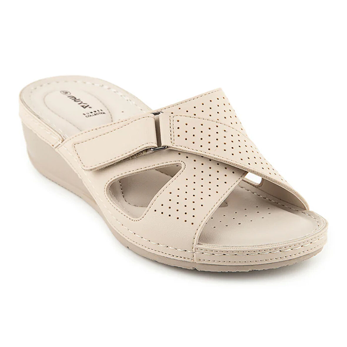 Muya Duro Microfiber Confort Günkük Kadın Terlik BEJ