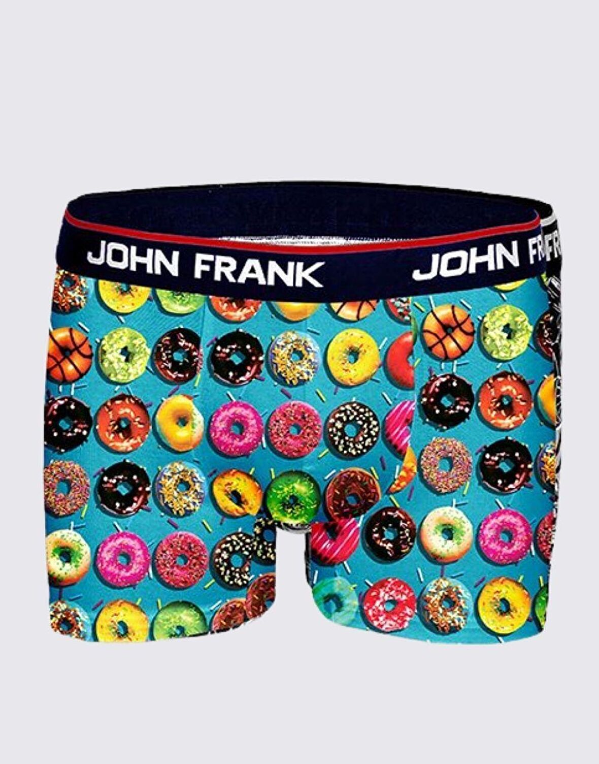 John Frank Dijital Erkek Boxer - Donuts Blue