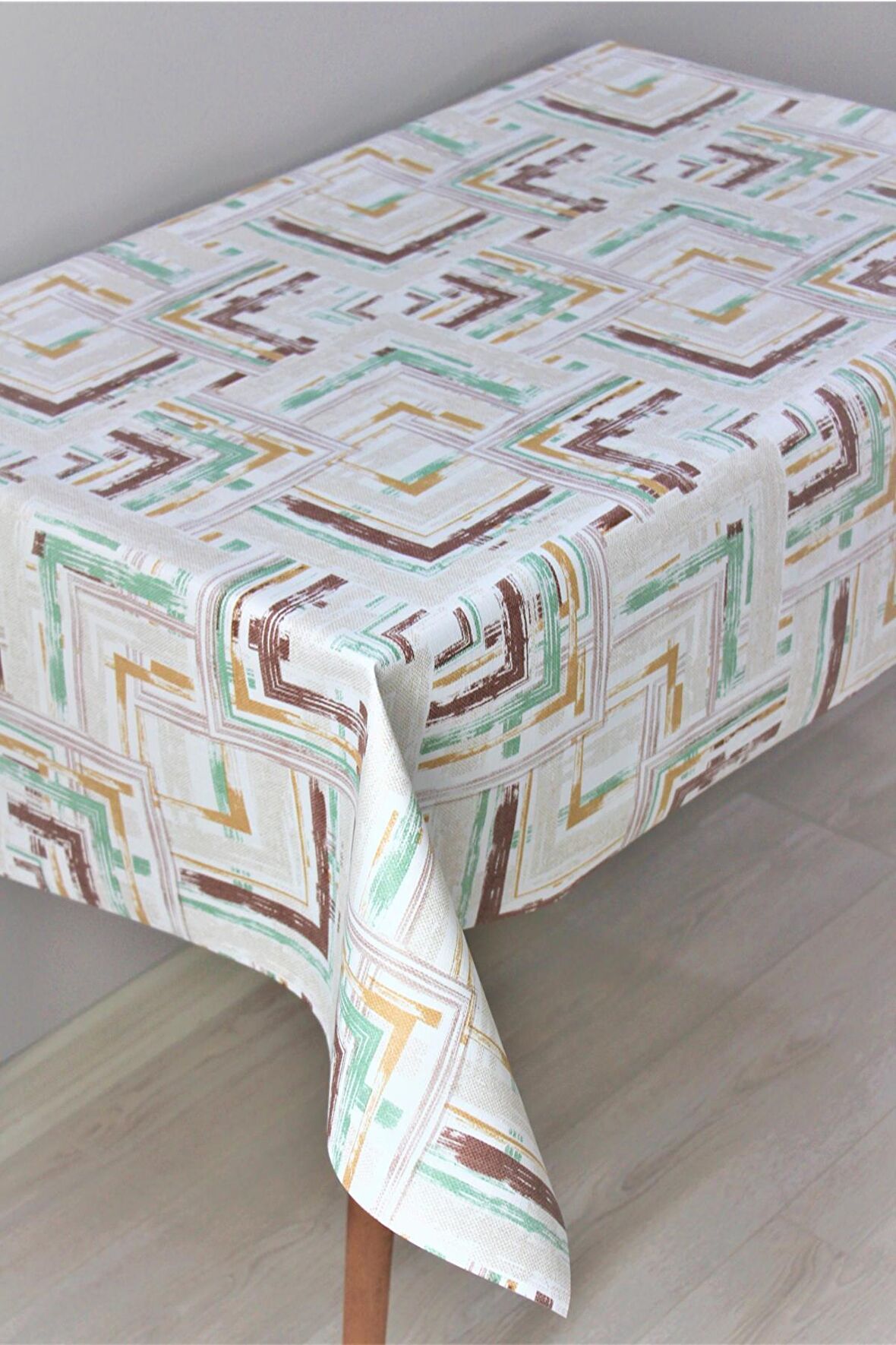 Elyaf Astarlı Silinebilir Pvc Muşamba Masa Örtüsü Pastel Tonlar