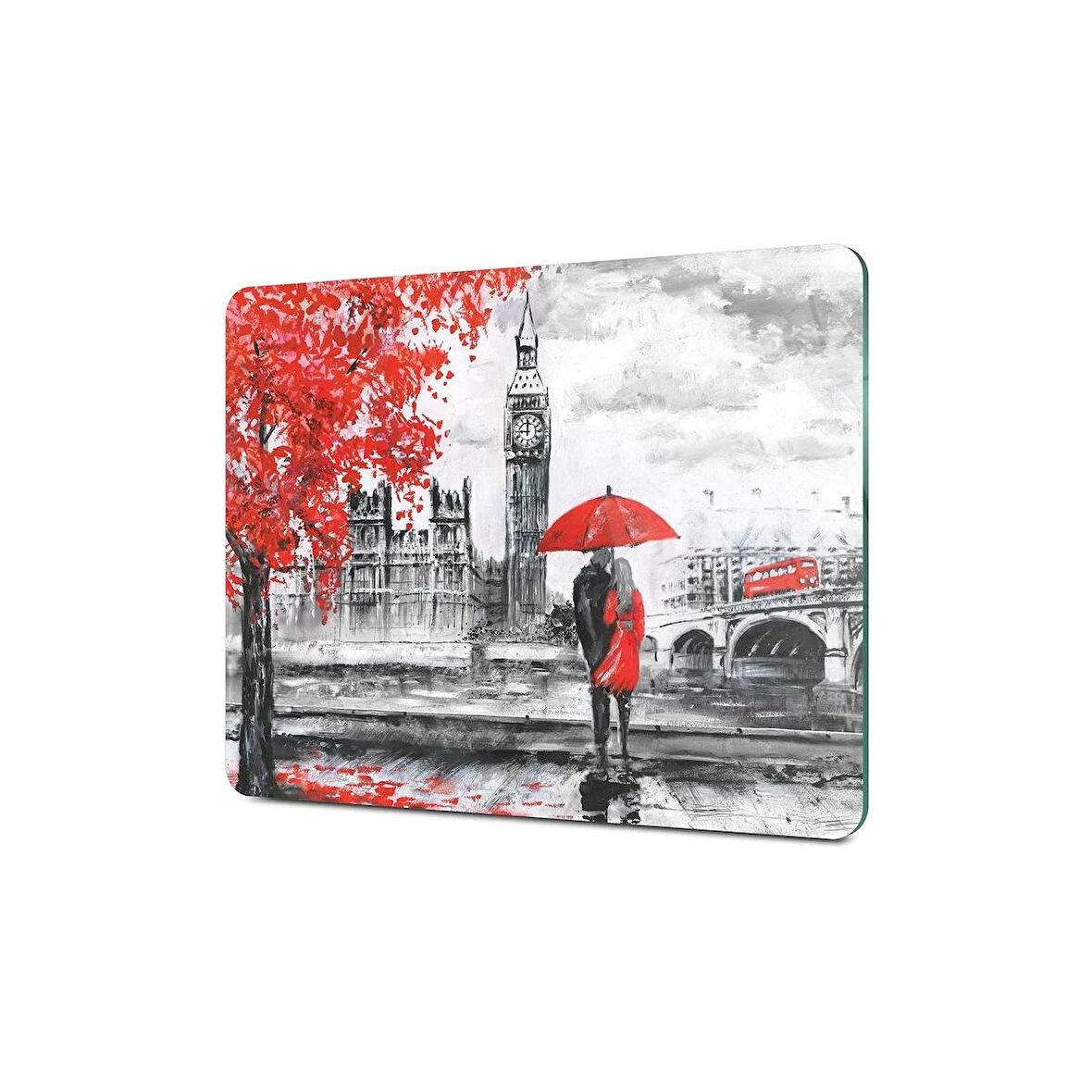 Decovetro Cam Kesme Tahtası Londra Saat Kulesi Desenli 20x30 Cm