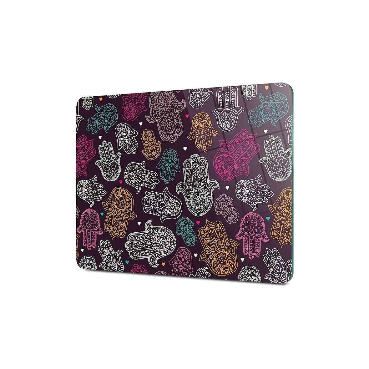 Decovetro Cam Kesme Tahtası Hamsa Desenli 30x40 Cm