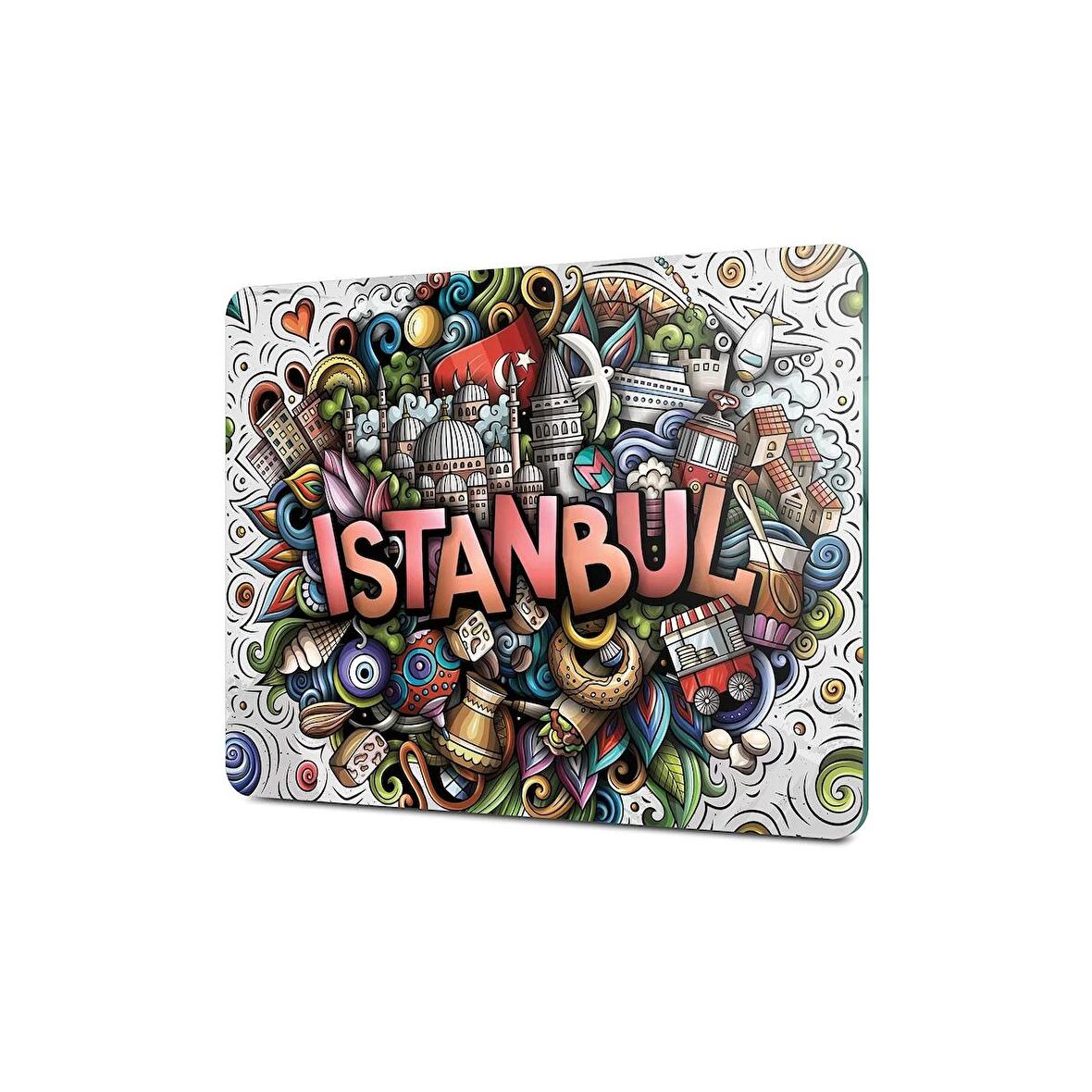 Decovetro Cam Kesme Tahtası İstanbul Desenli 30x40 Cm