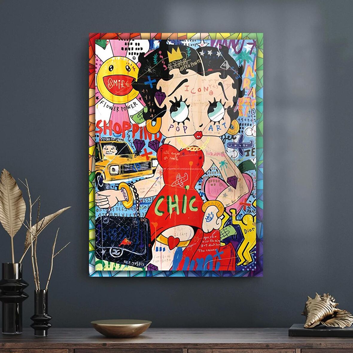 Decovetro Cam Tablo Pop Art Betty Boop
