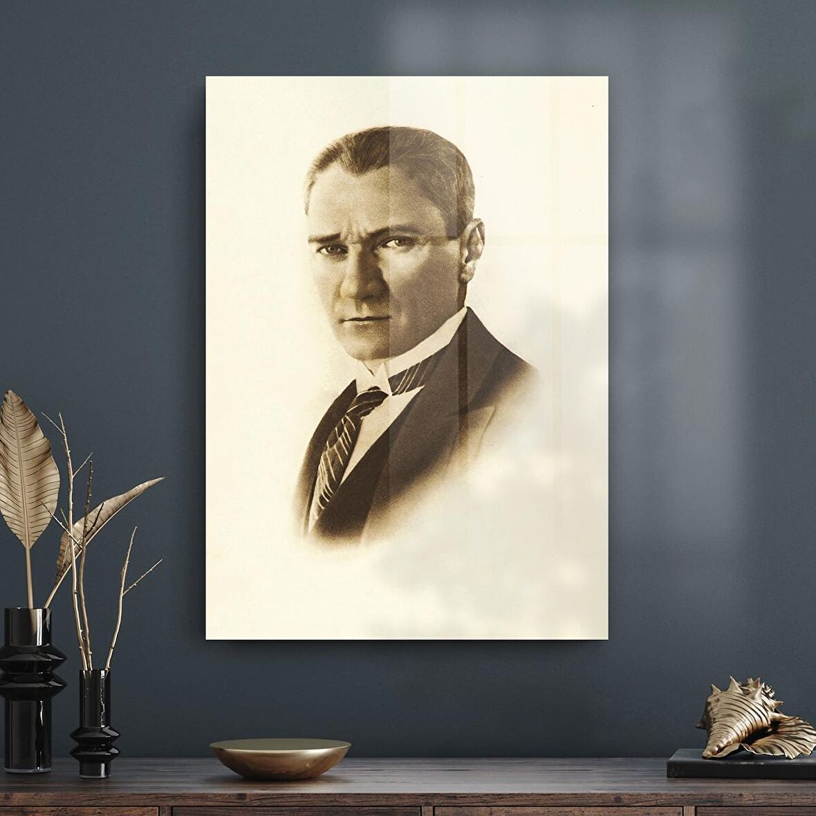 Decovetro Atatürk Portesi Eskitme Cam Tablo