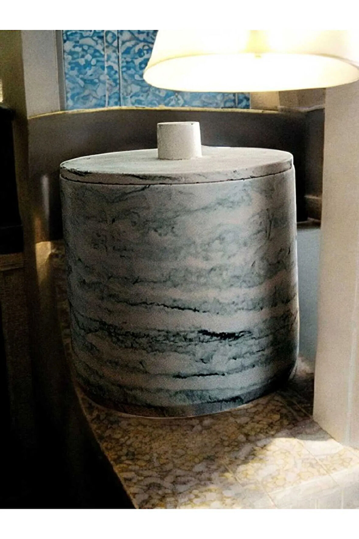 Çöp Kovası Yeşil Mermer Desenli 4 Litre