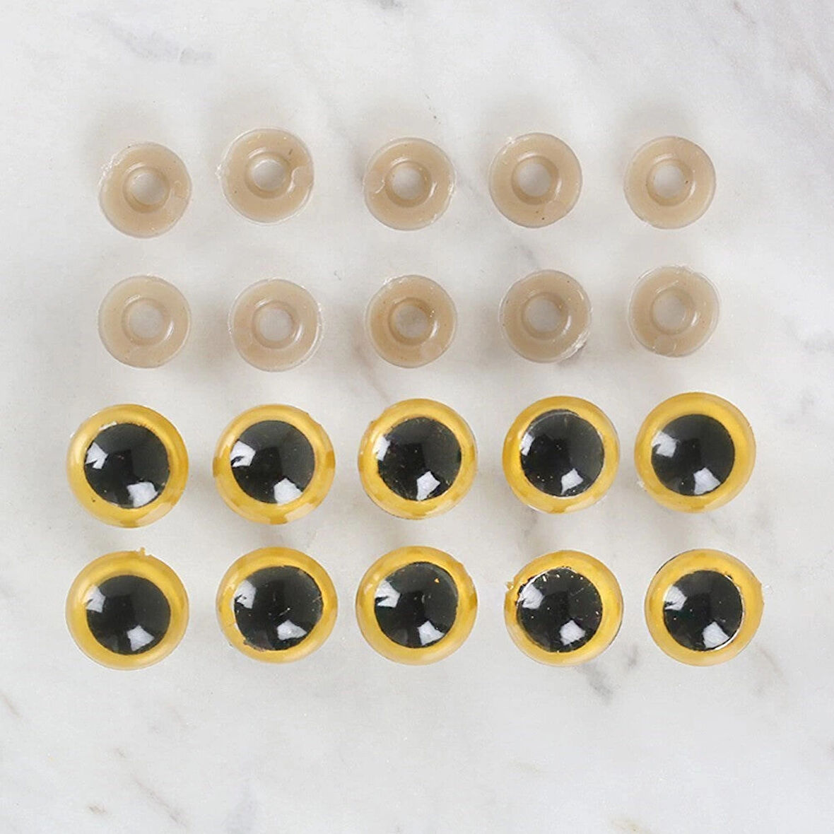 Loren 14 mm Açık Sarı 5 Çift Amigurumi Göz
